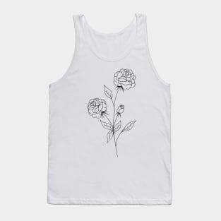 Line Art Rose Tank Top